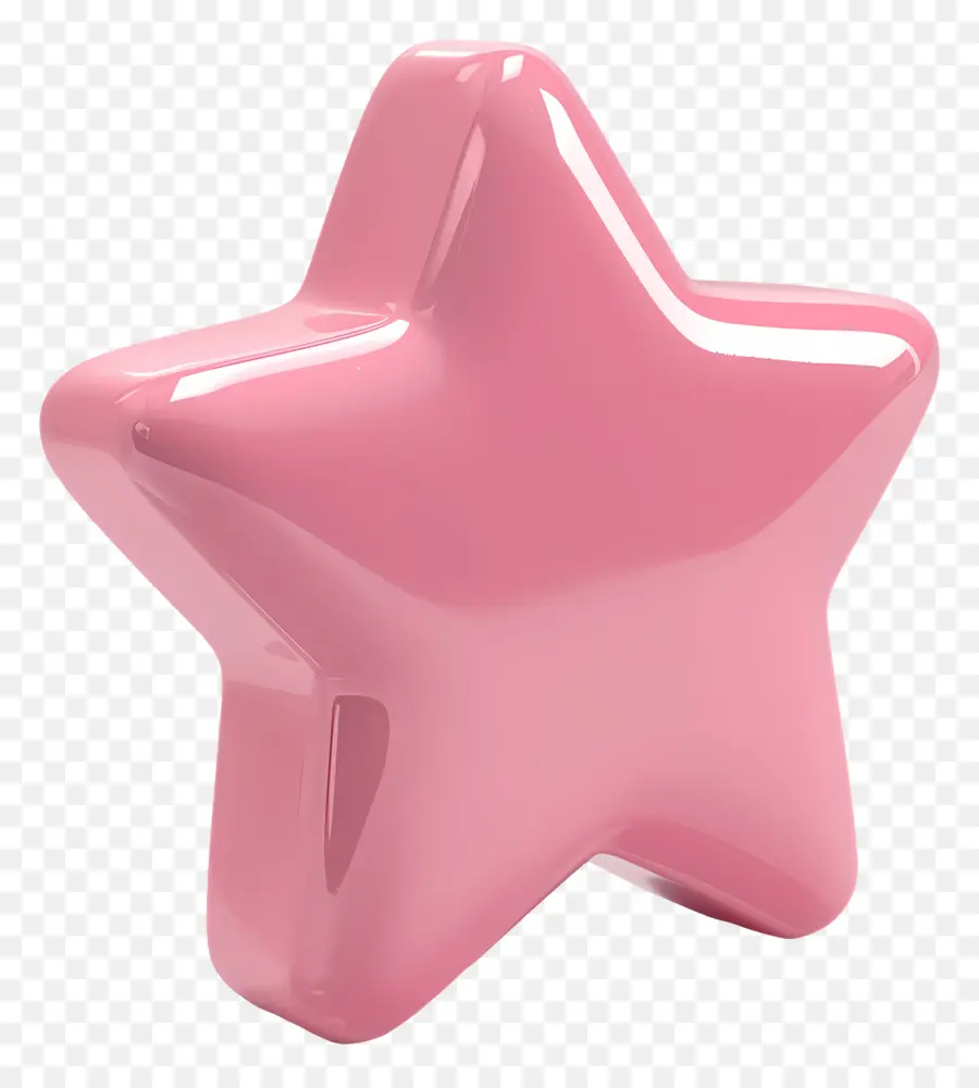 Cor De Rosa Estrelas，Plástico Brilhante PNG