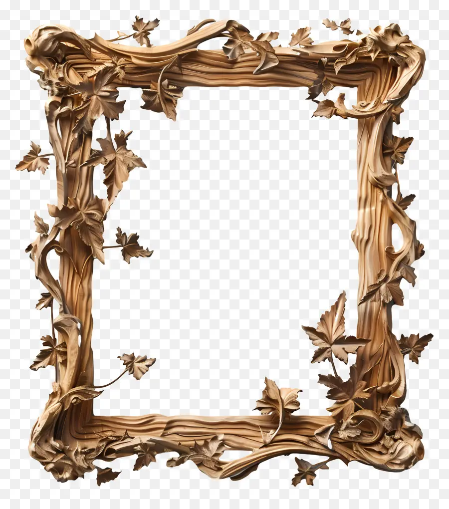 Moldura De Madeira，Golden Frame PNG