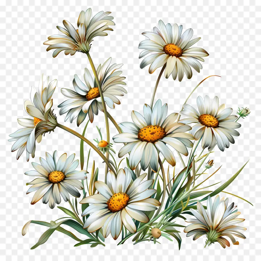 Daisies Flowers，Daisies Brancos PNG