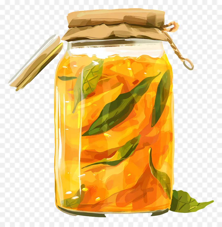 Jar Mango Pickle，Líquido Laranja Dourado PNG
