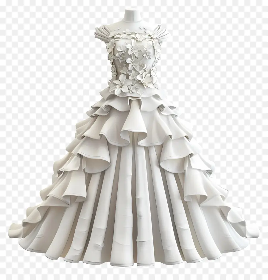 Vestido De Noiva Chanel，Modelagem 3d PNG