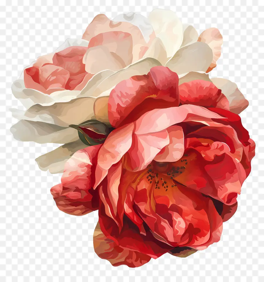 Double Delight Roses，Rose Pintura PNG