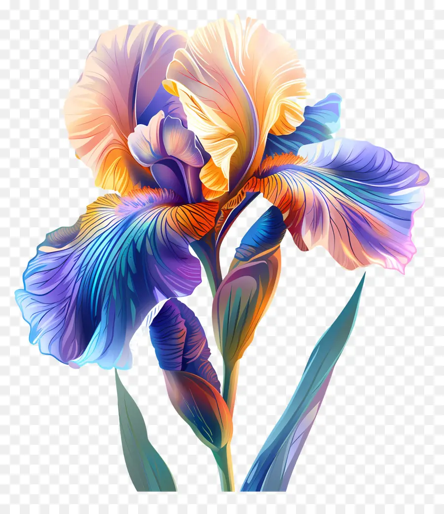 Flor De Iris，Iris Azul E Amarelo PNG