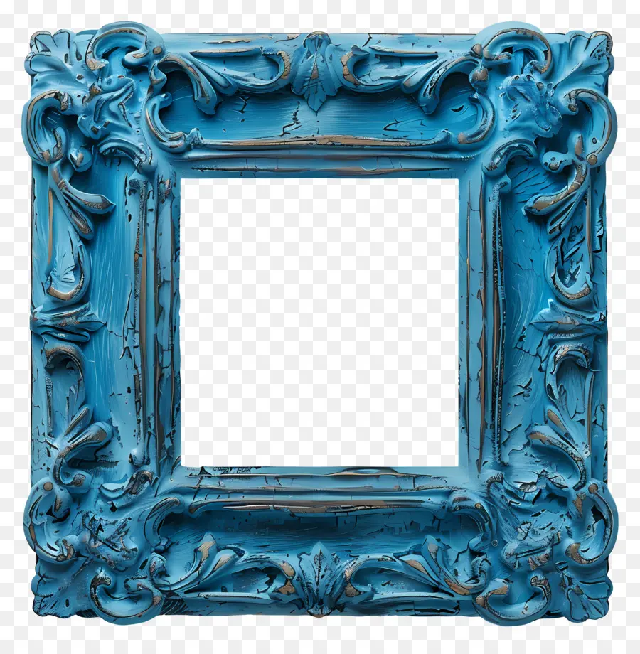 Retângulo Blue Frame，Vintage Quadro PNG