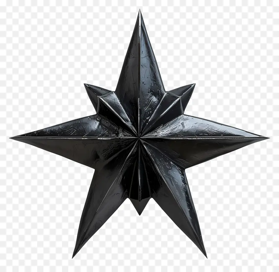 Estrela Negra，Objeto De Metal Preto PNG