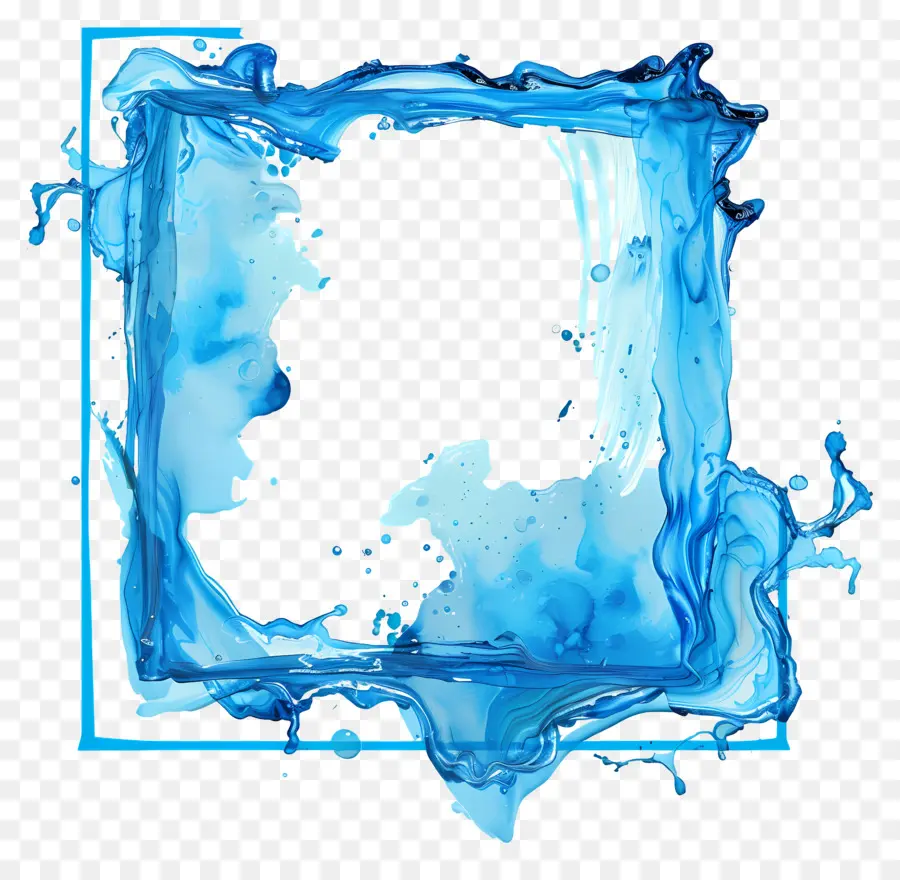Retângulo Blue Frame，Líquido Azul PNG