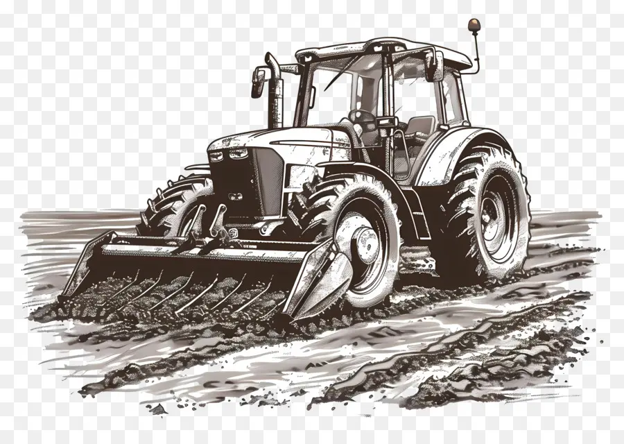 Contorno De Arar，Tractor Agrícola PNG