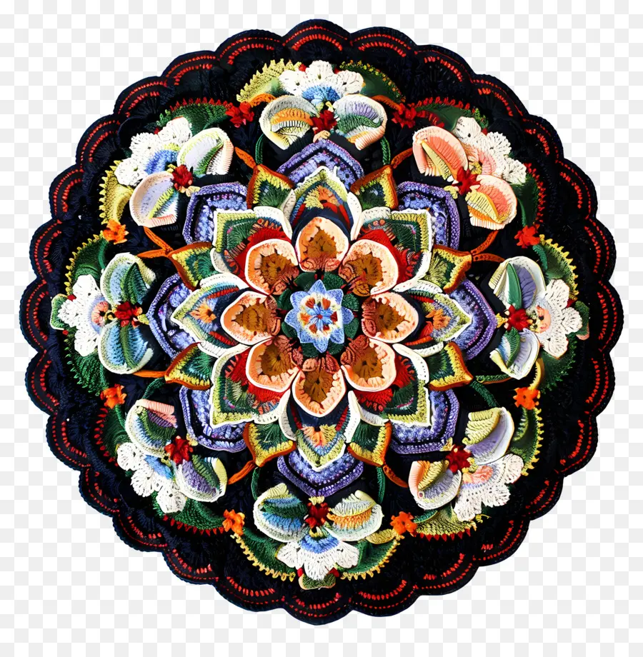 Tapeçaria De Crochê，Floral Padrão PNG