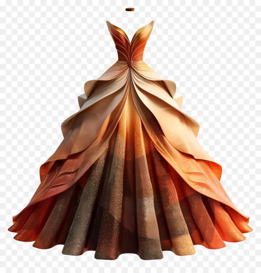 Vestido De Baile，Vestido Laranja E Marrom PNG