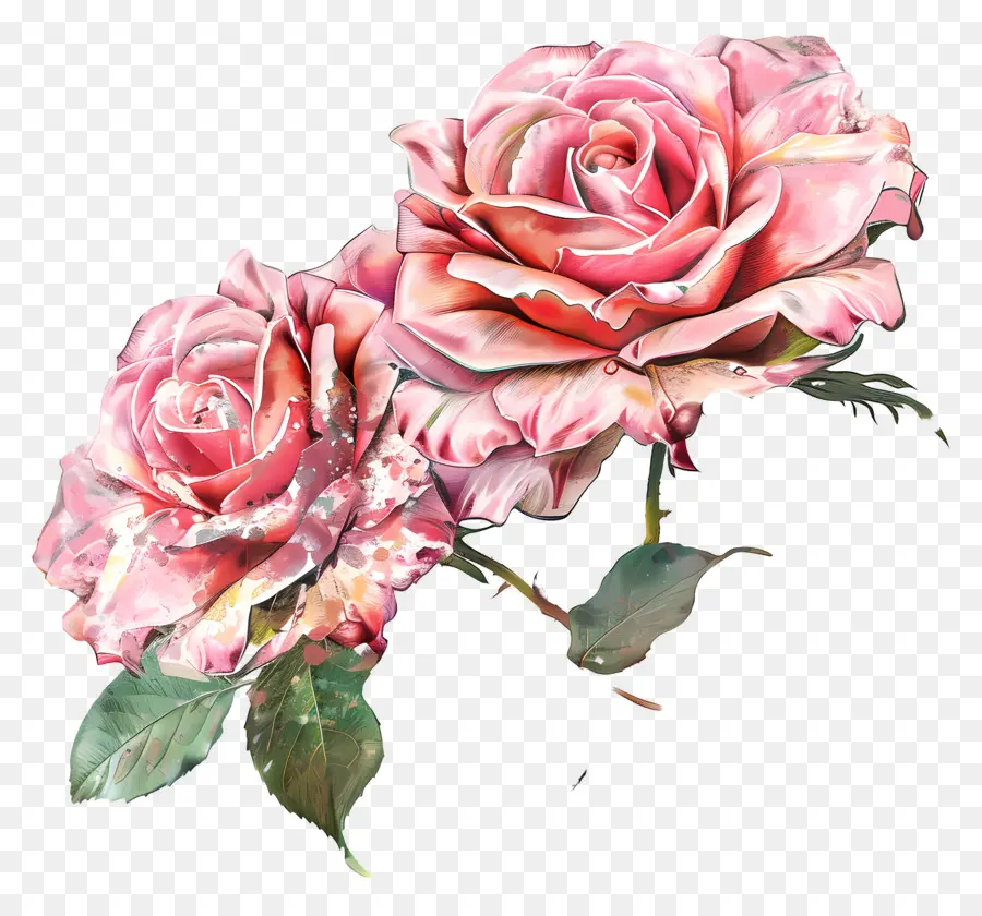 Double Delight Roses，Rosas Cor De Rosa PNG