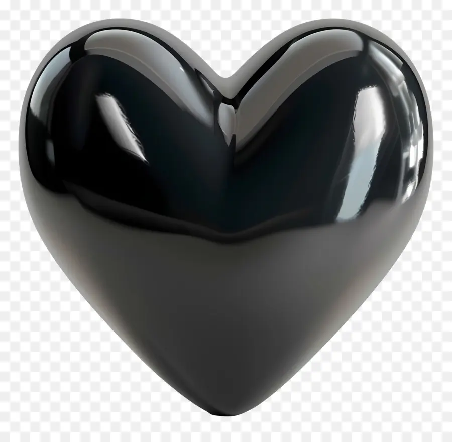 Coração Negro，Design Ornamentado PNG