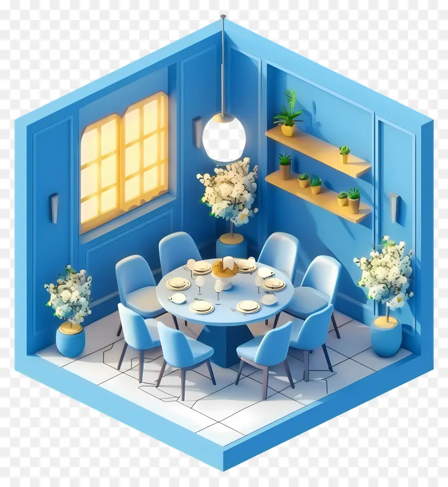 Sala De Jantar，Sala De Jantar Azul PNG