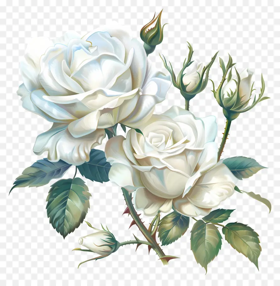 Rosas Brancas，Vaso PNG