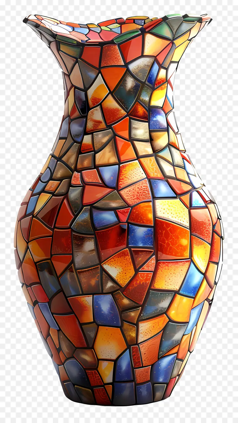 Vasico De Mosaico De Vidro，Ladrilho De Vidro Colorido PNG