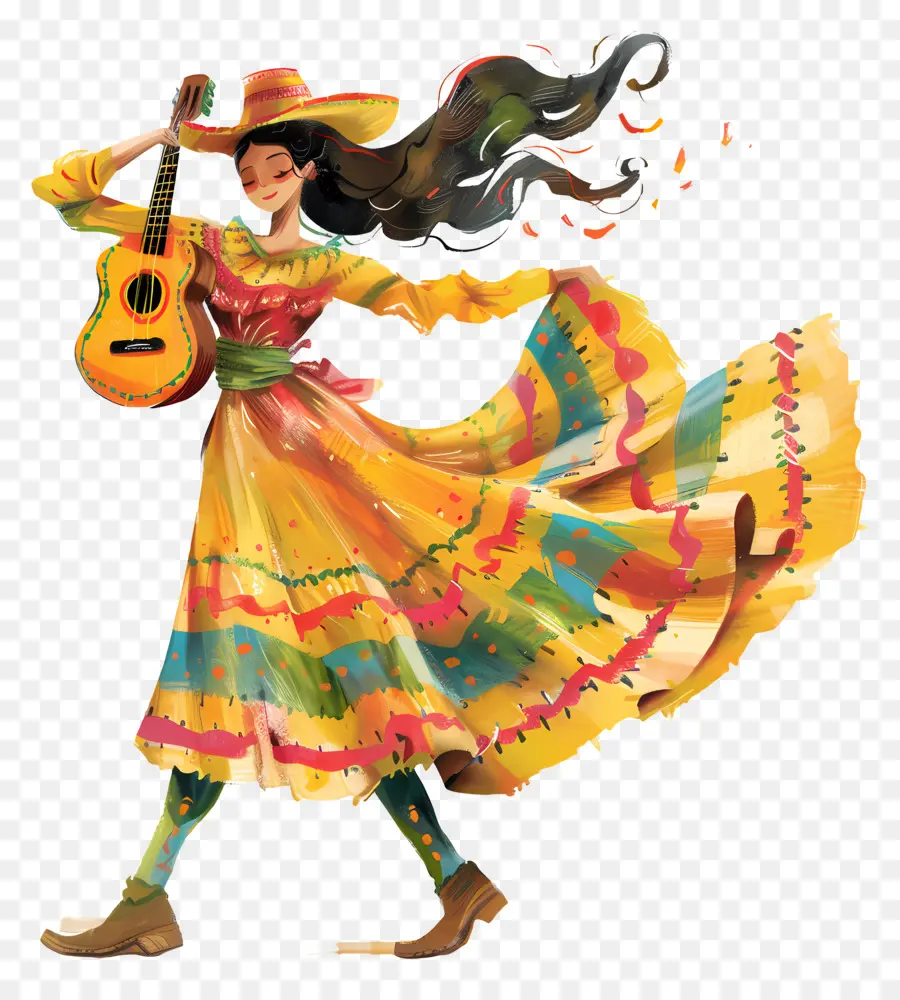 Cinco De Mayo，Vestido Tradicional Mexicano PNG