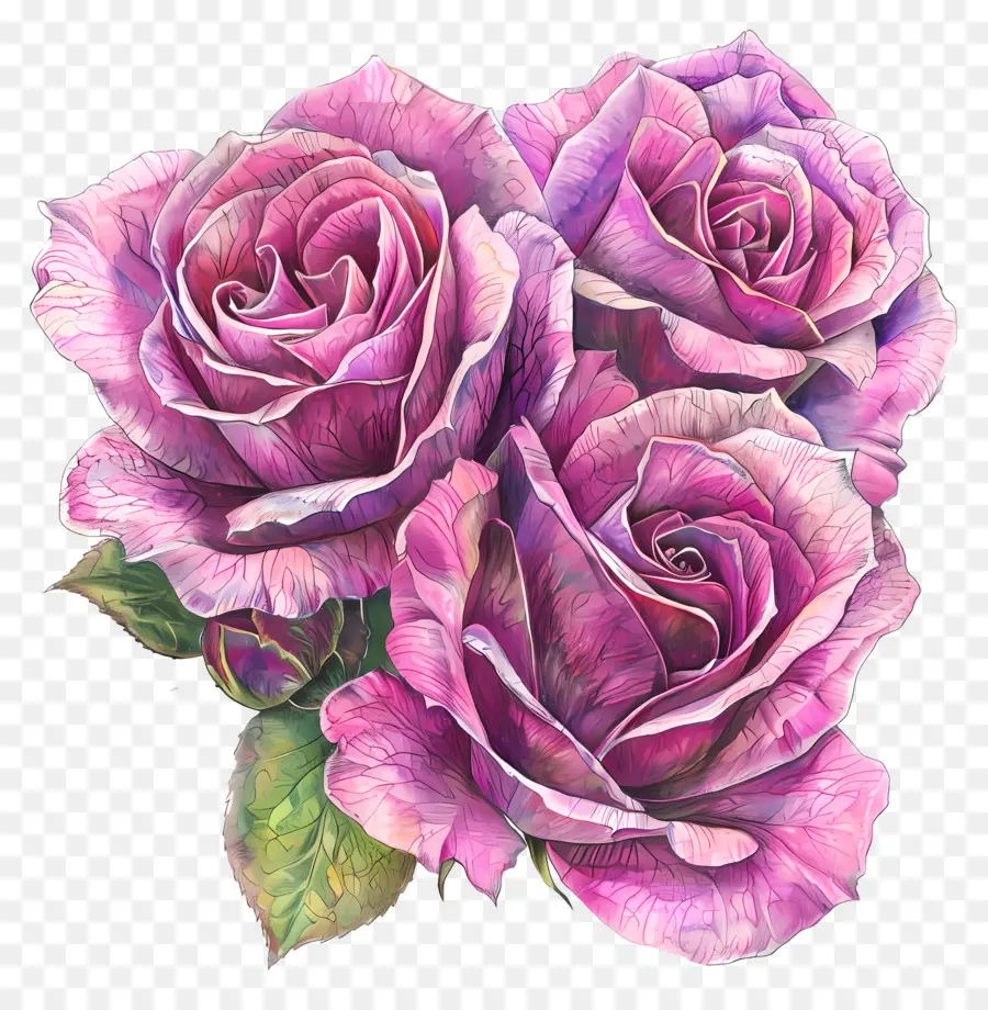 Double Delight Roses，Rosas Cor De Rosa PNG