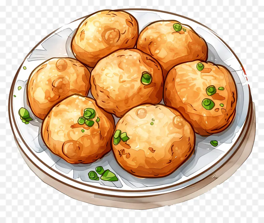 Panipuri，Bolas De Massa Frita PNG