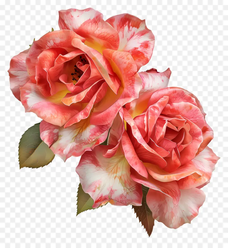 Double Delight Roses，Rosas Cor De Rosa PNG