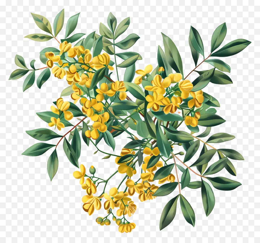 Acácia，Ouro Flores PNG