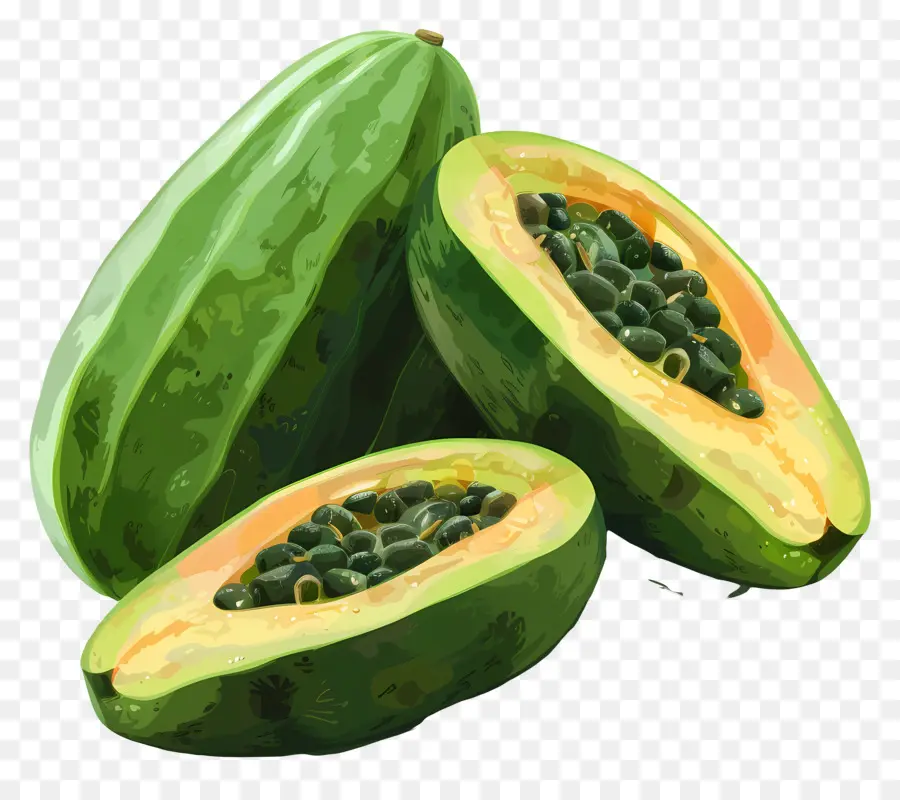 Mamão Verde，Fruta Do Pawpaw PNG