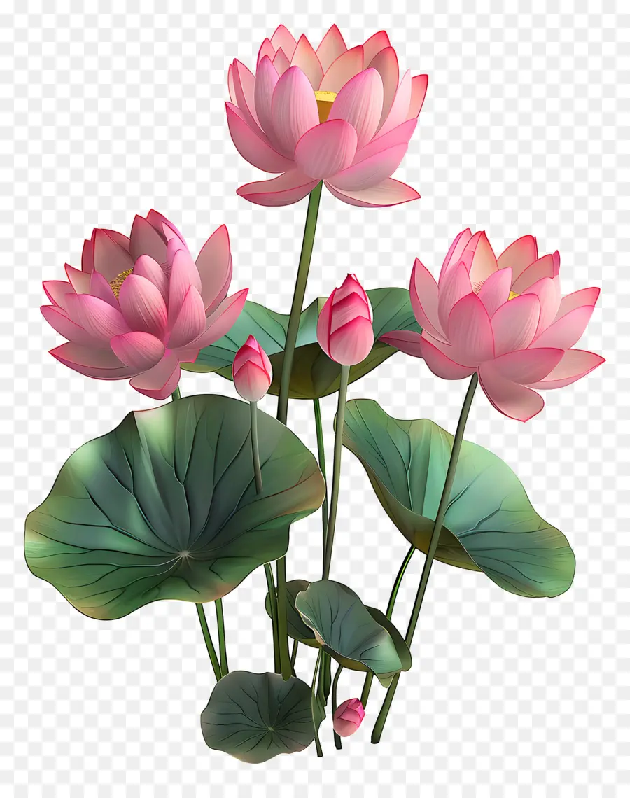 Flores De Lótus，Cor De Rosa Lotus PNG