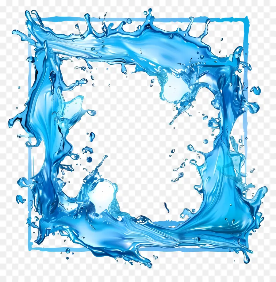 Retângulo Blue Frame，Estrutura De Vidro Azul PNG