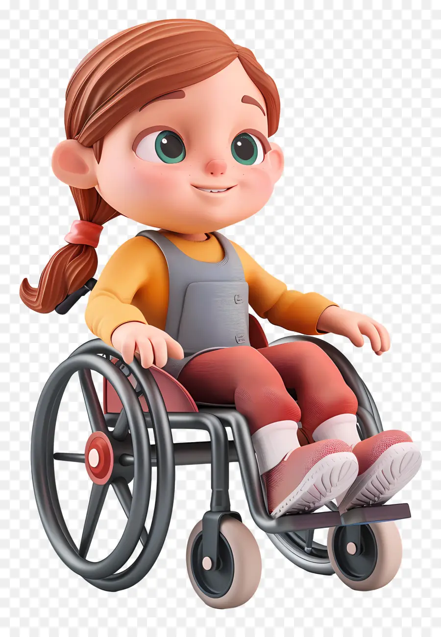 Garotinha Em Cadeira De Rodas，Personagem De Desenho Animado PNG