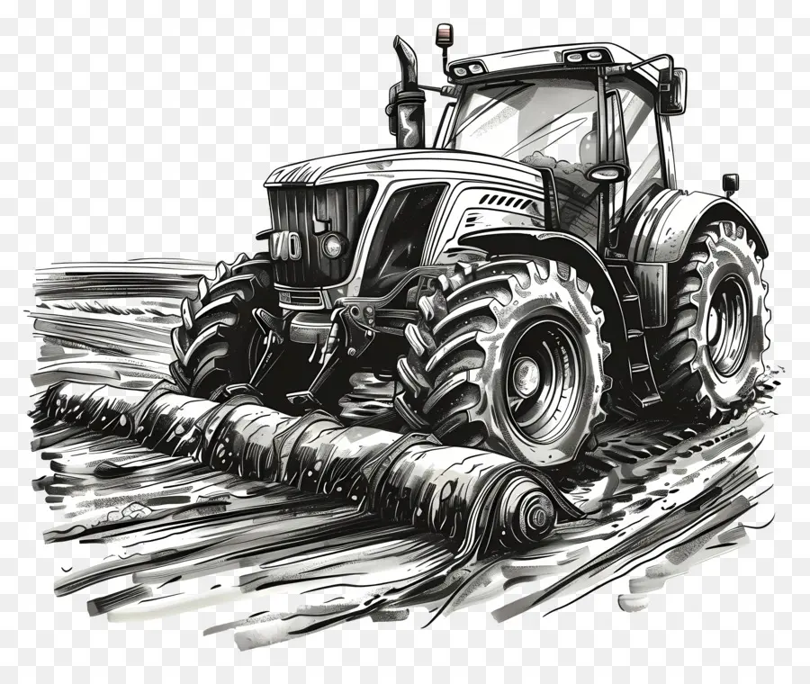 Contorno De Arar，Tractor Agrícola PNG