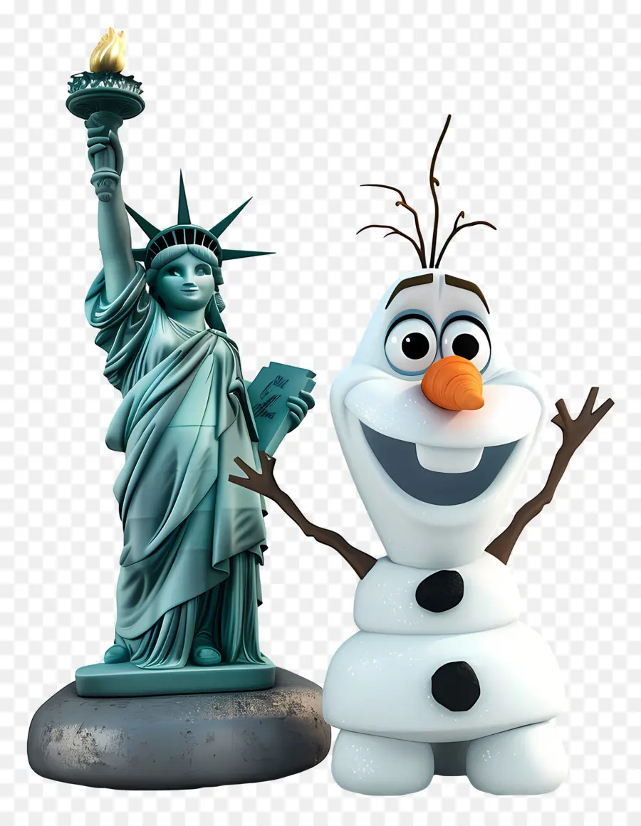 Congelados Olaf，Estátua Da Liberdade PNG