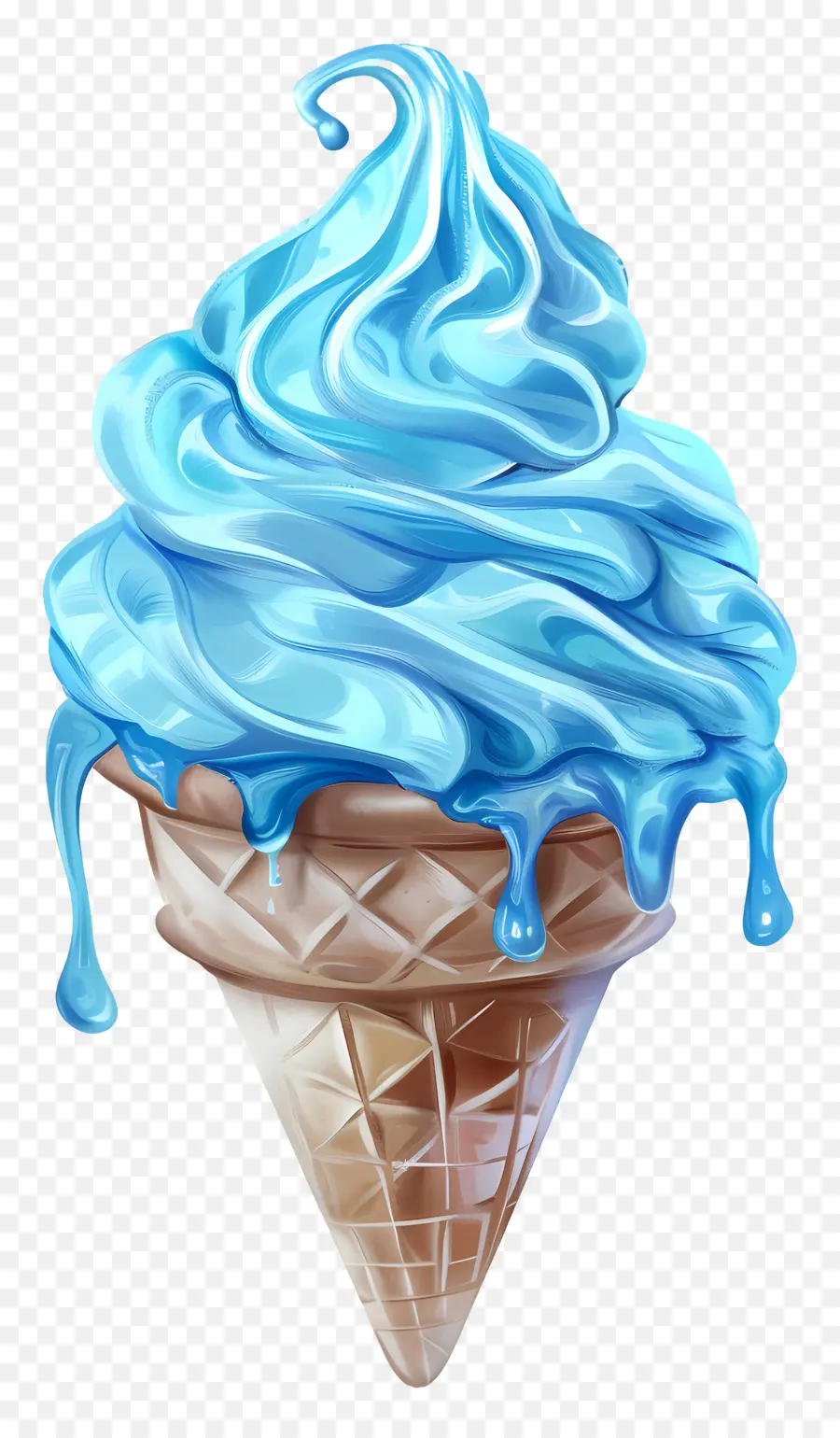 Blue Ice Cream，Sorvete De Casquinha PNG