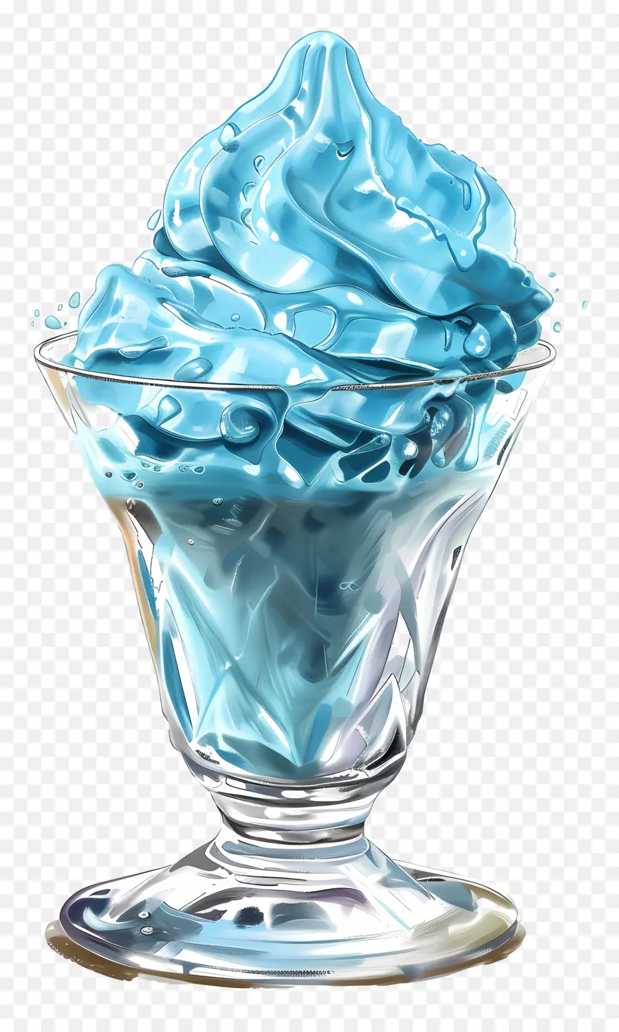 Blue Ice Cream，Glacê Azul PNG