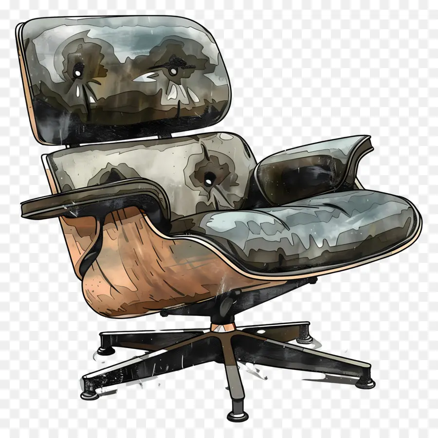 Eames Lounge Chair，Cadeira Eames PNG