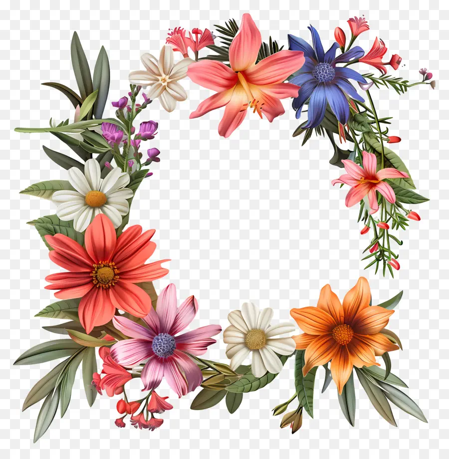 Flower Frame，Coroa De Flores PNG