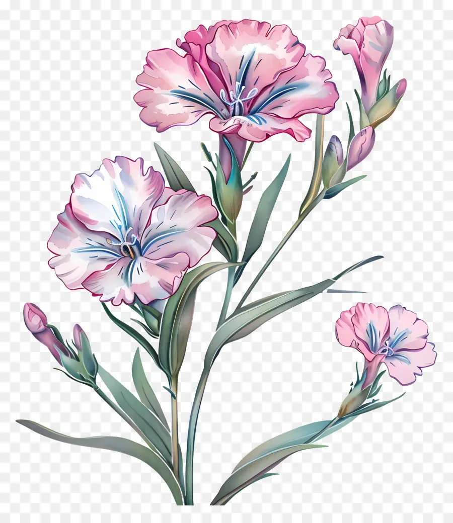 Flor De Dianthus，Flores Cor De Rosa PNG