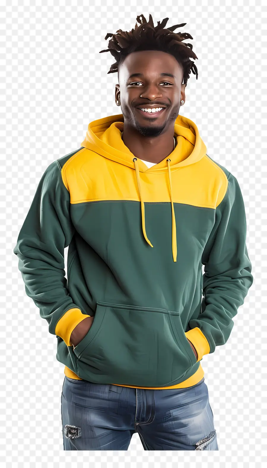 Homem Negro Sorridente，Homem De Moletom PNG