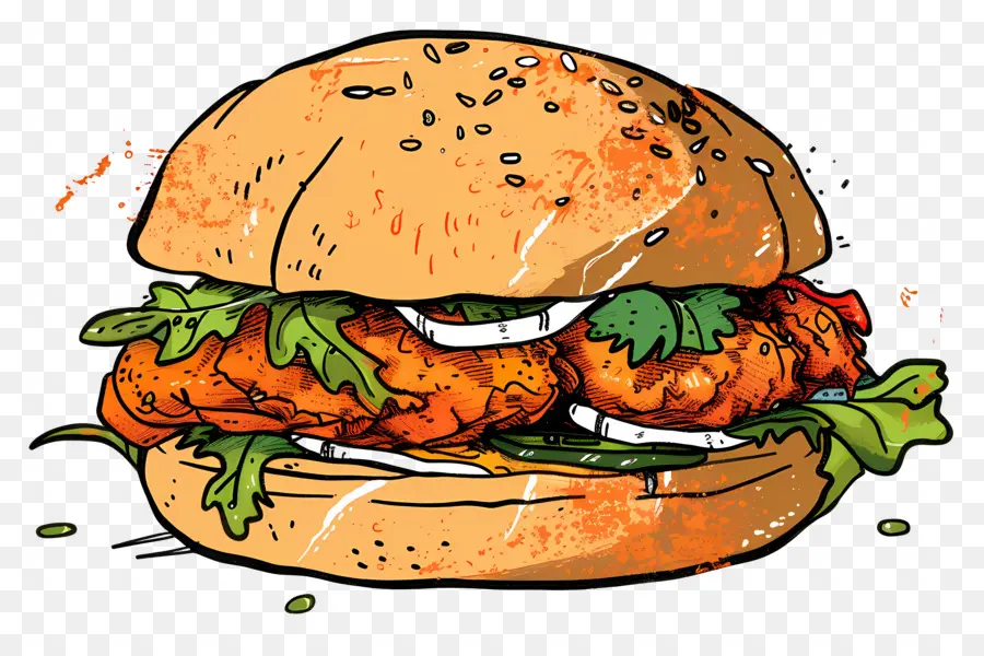 Vada Pav，Sanduíche De Frango Frito PNG