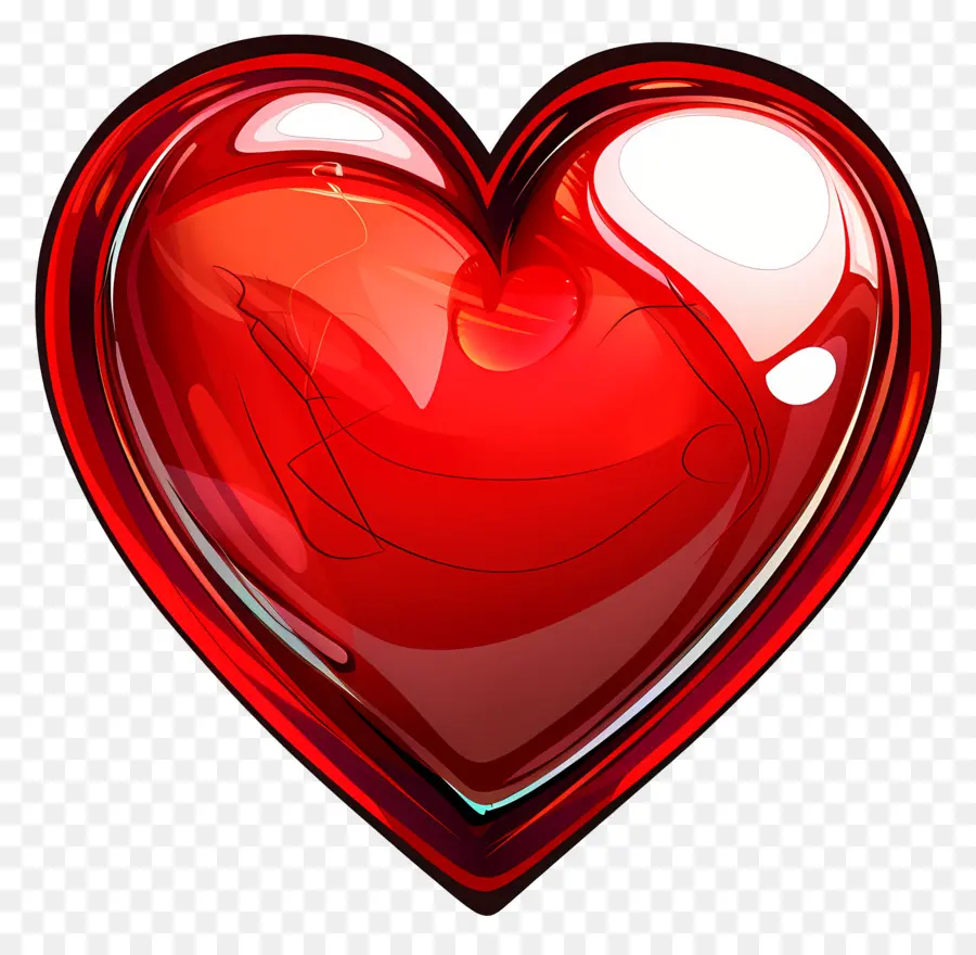 Coração Vermelho，Vidro Em Forma De Coração PNG