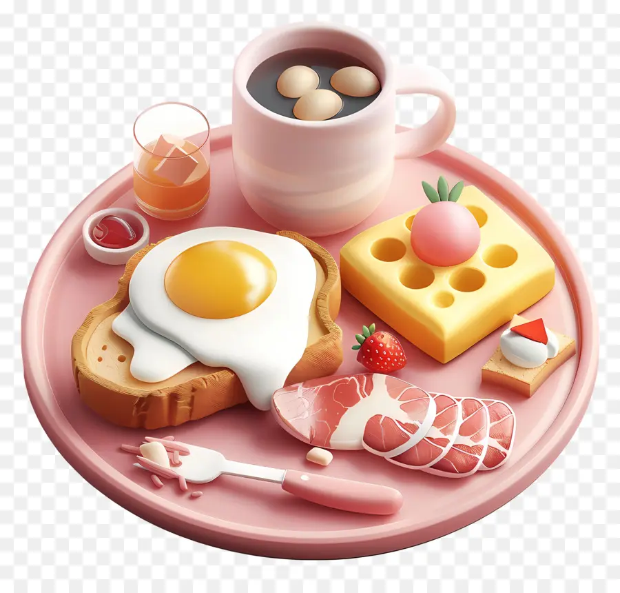 Café Da Manhã Fofo，Pequeno Almoço PNG