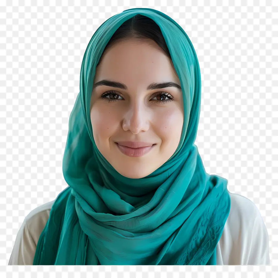 Teal Hijab，Mulher Bonita PNG