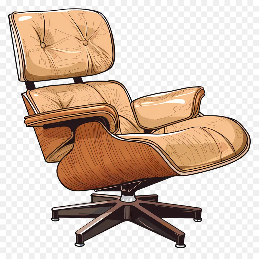 Eames Lounge Chair，Móveis Para Meados Do Século PNG