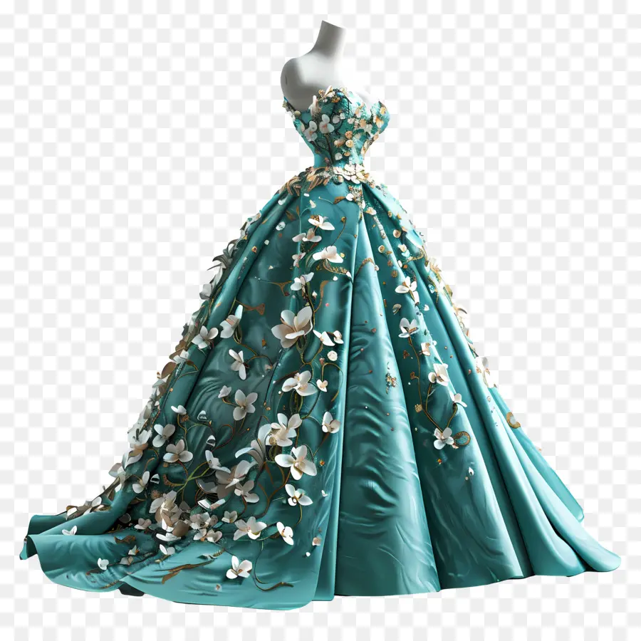 Vestido De Noiva Chanel，Vestido Verde Verde Azulado PNG