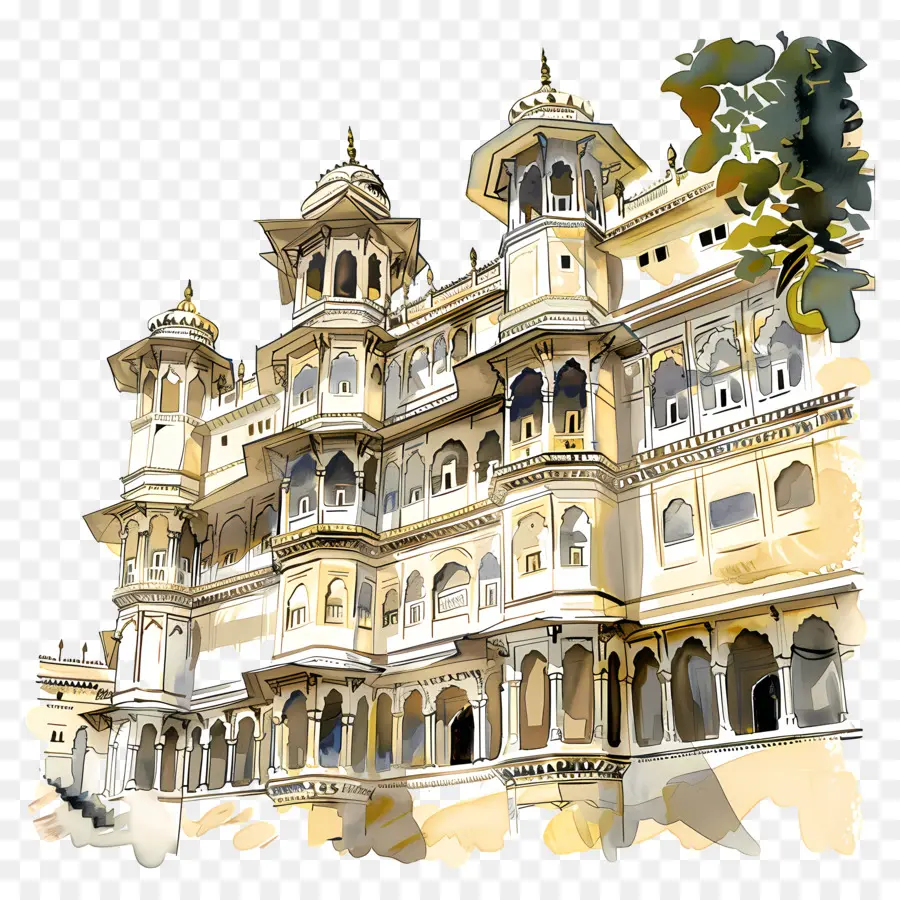 Palácio De Udaipur，Grande Arquitetura PNG