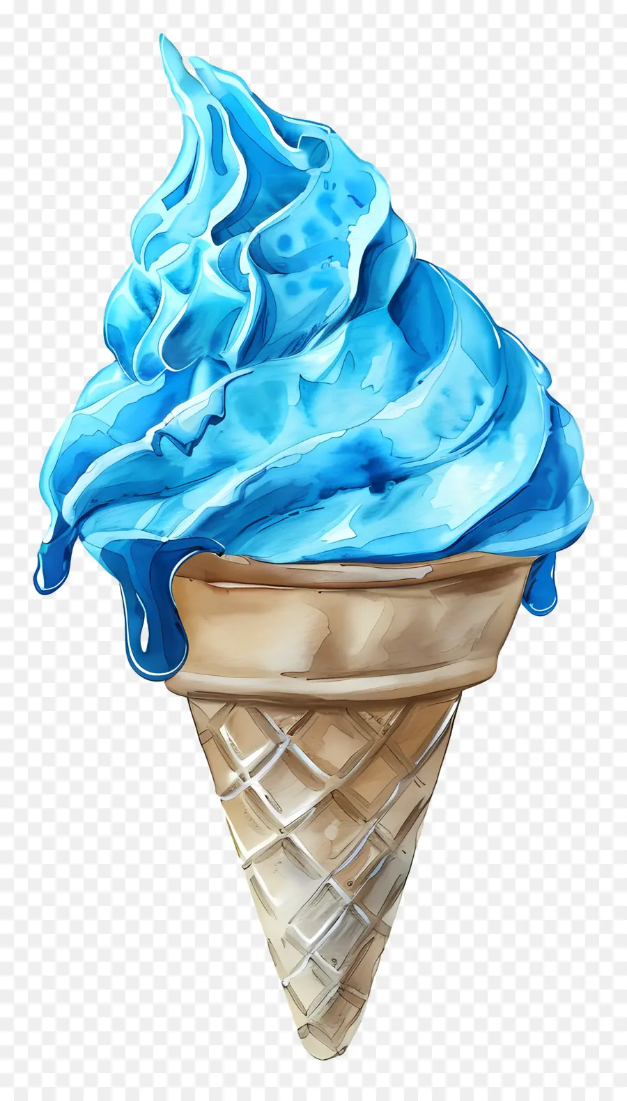 Blue Ice Cream，Sorvete De Casquinha PNG