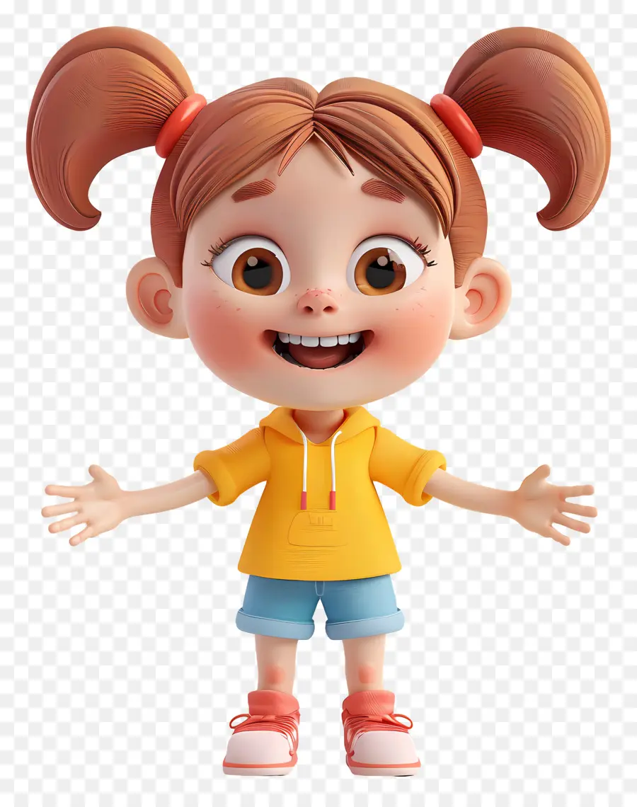 Menina Feliz，Personagem De Desenho Animado PNG