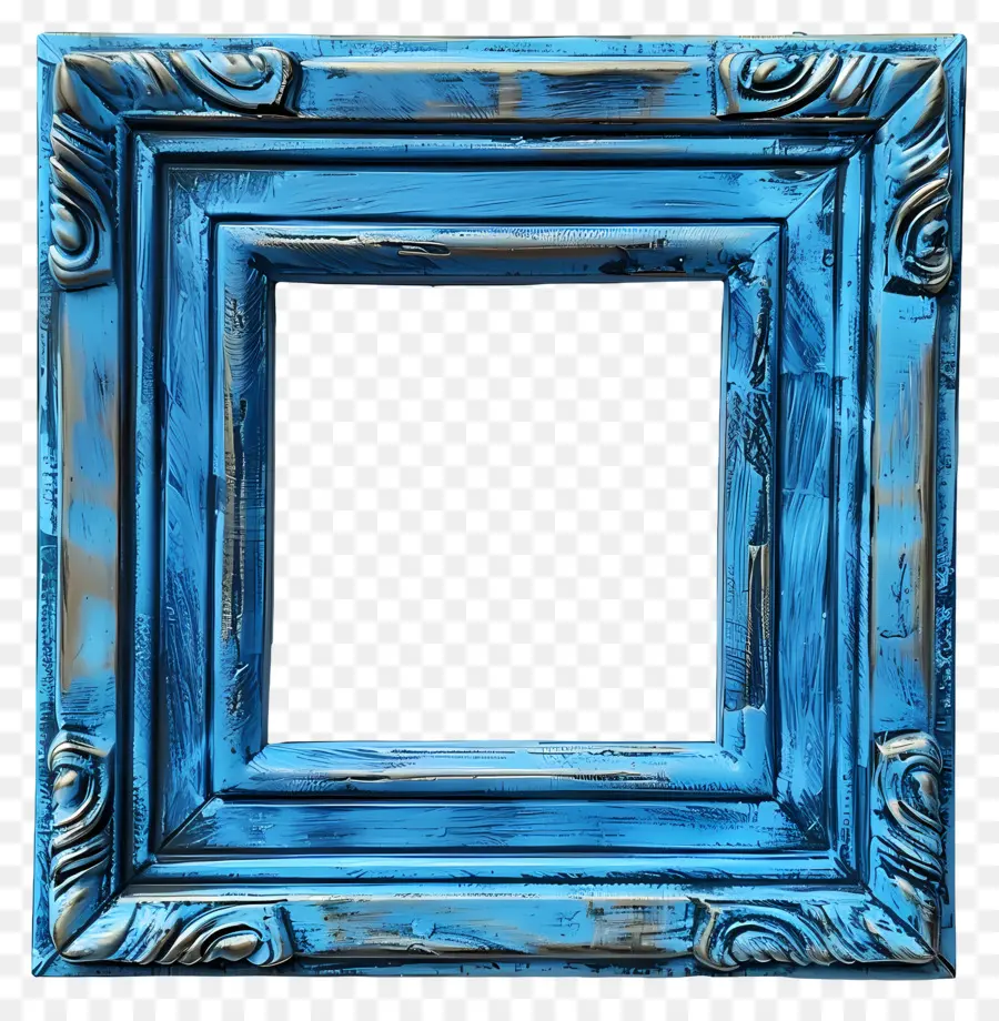 Quadro Azul Quadrado，Quadro De Madeira Azul PNG