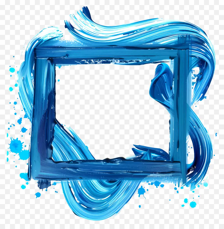 Quadro Azul Quadrado，Moldura Azul PNG