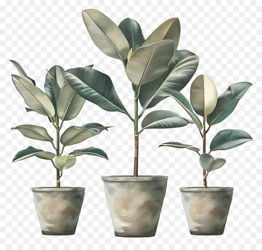 árvore De Borracha，Vasos De Plantas PNG