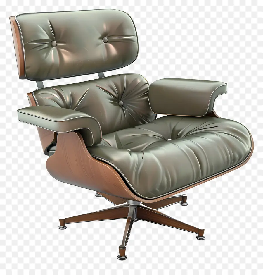 Eames Lounge Chair，Estofamento De Couro PNG