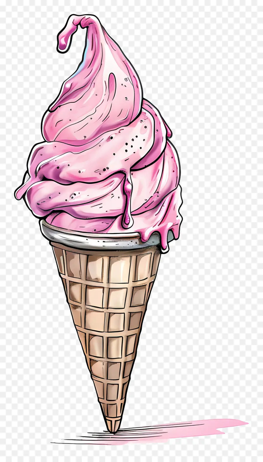 Ice Cream Cone，Cor De Rosa De Sorvete PNG