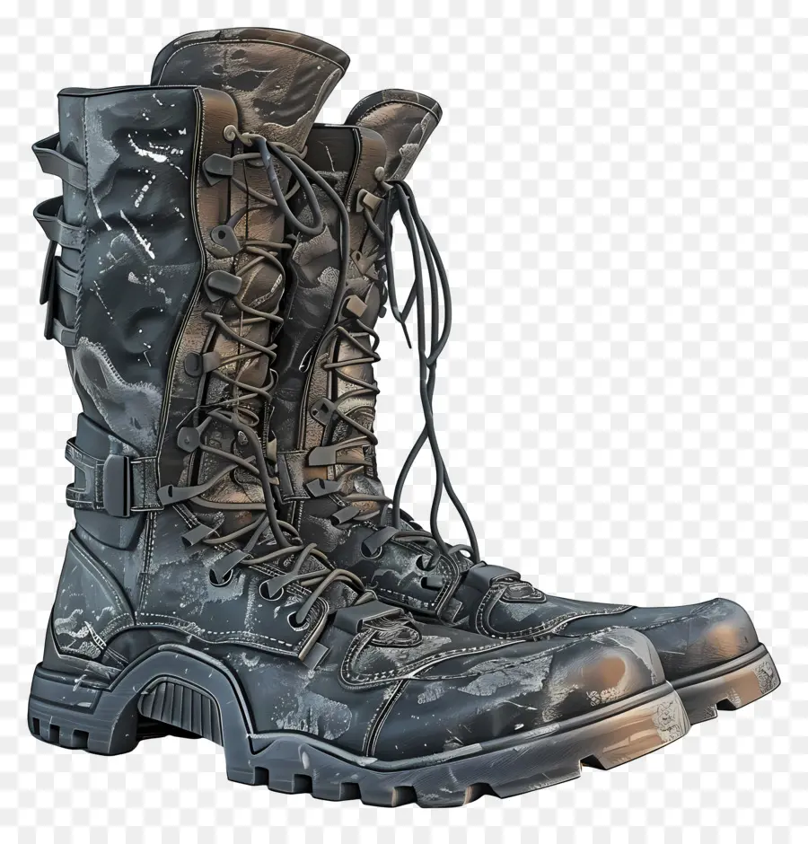 Botas De Combate，Botas Militares Negras PNG